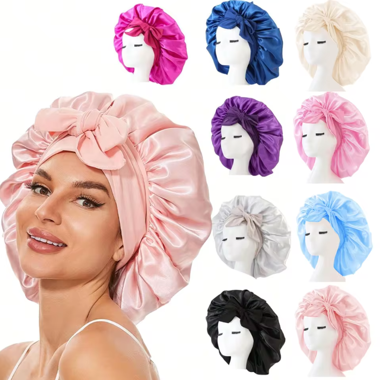 Bonnet de Nuit en Satin Réglable | Protection Cheveux Bouclés, Lisses ou Locks