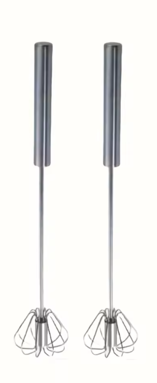 Batteur à Œufs Semi-Automatique en Acier Inoxydable | Fouet à Main Rotatif Cuisine & Pâtisserie