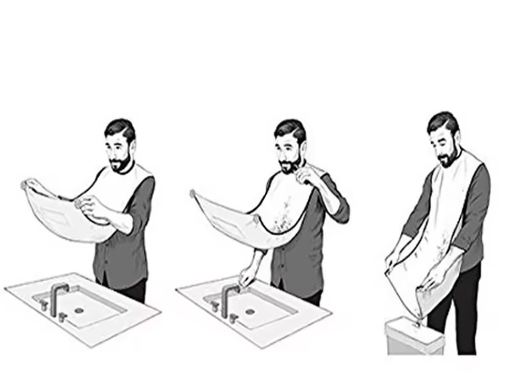 Tablier de Rasage pour Homme | Bavoir à Barbe avec Ventouses | Rasage Propre & Sans Salissures