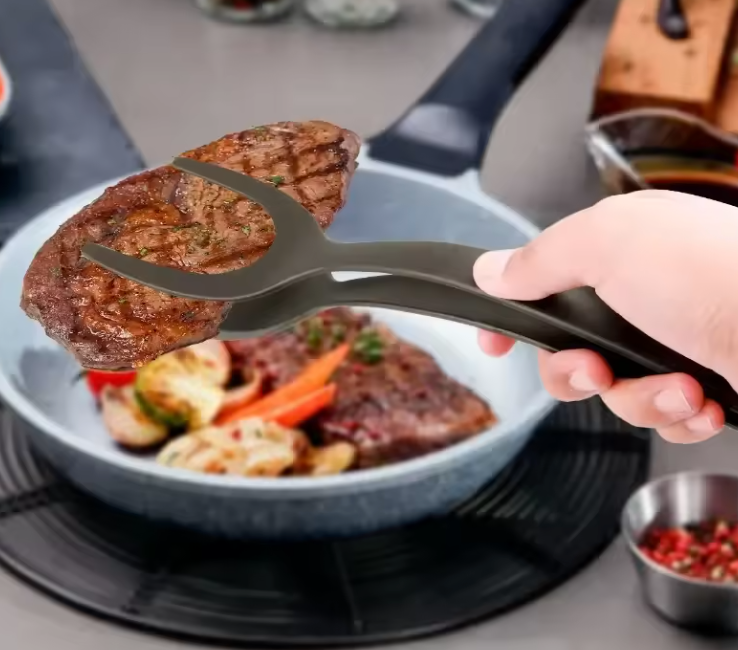 Spatule & Pince 2-en-1 en Nylon | Antiadhésive & Résistante à la Chaleur