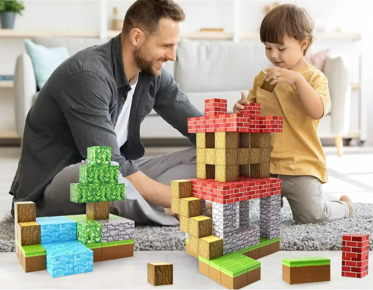 Blocs de Construction Magnétiques 100 Pièces | Jouet Éducatif Montessori pour Enfants 3 à 9 Ans