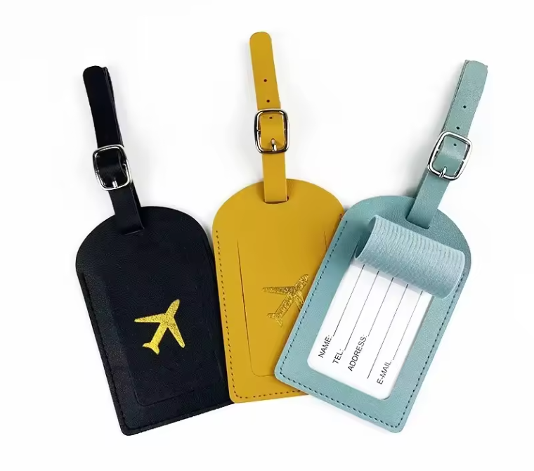 Étiquette de Bagage en Cuir Premium | Identification de Valise & Accessoire de Voyage