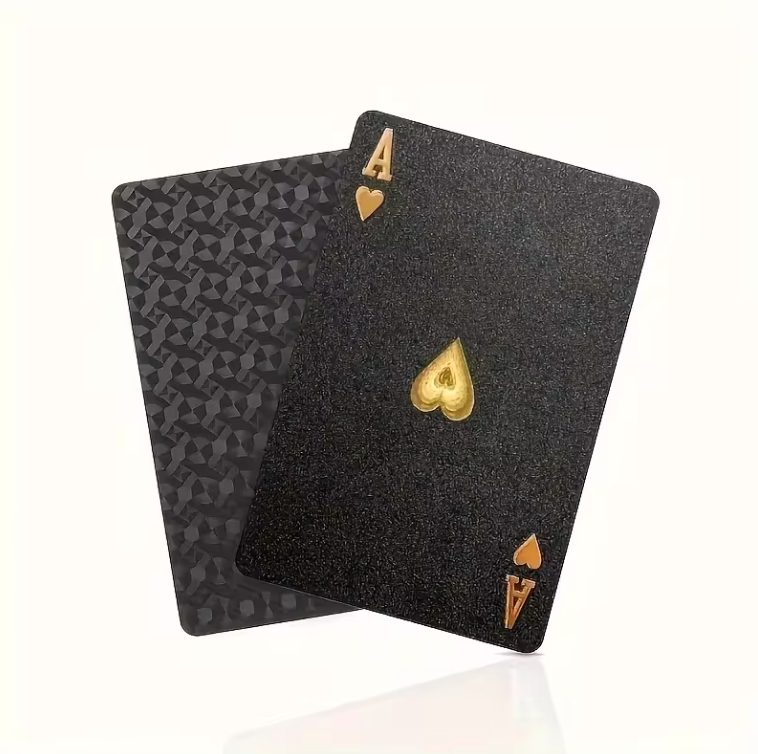 Jeu de Cartes à Jouer Or & Noir | Étanche, Élégant & Durable