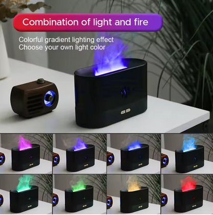 Diffuseur d'Arôme & Humidificateur Ultrasonique | Effet Flamme LED Ambiance