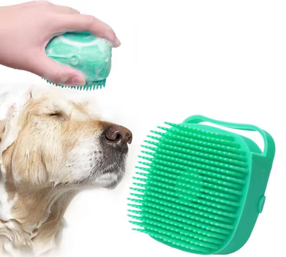 Brosse à Shampoing pour Chien & Chat | Distributeur de Savon & Massage en Silicone
