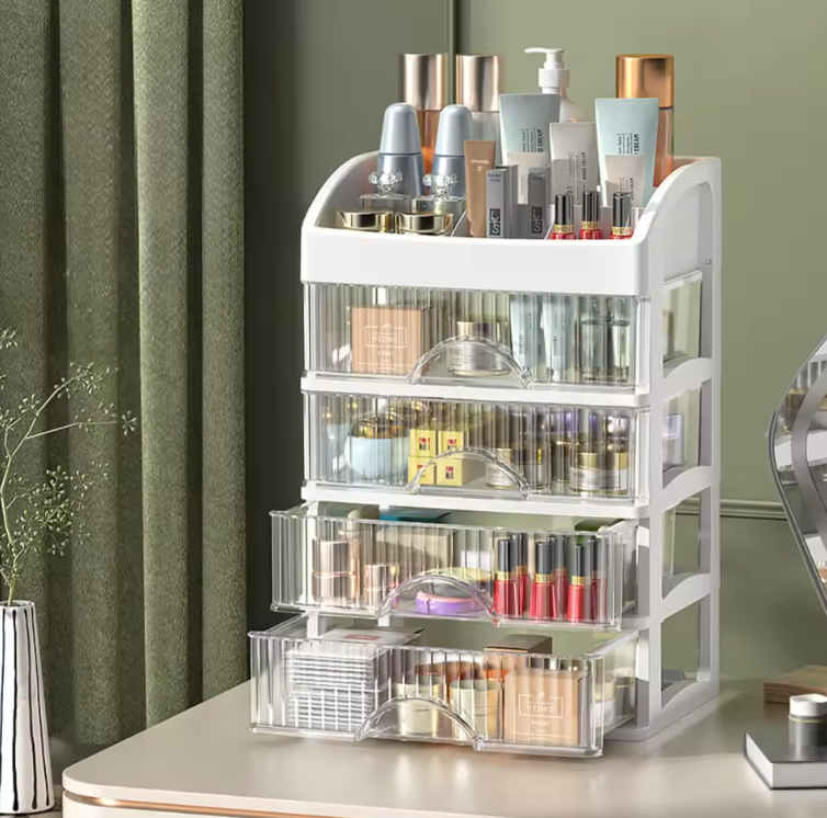 Boîte de Rangement Transparente pour Bijoux & Cosmétiques | Grande Capacité & Design