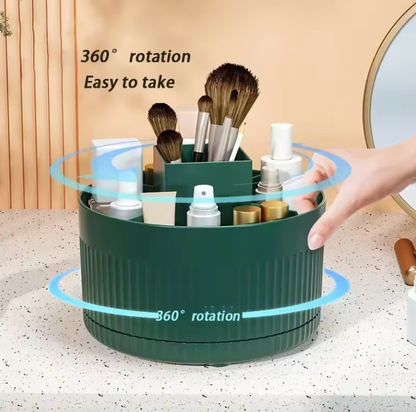 Organisateur de Maquillage Rotatif 360° | Pinceaux, Cosmétiques & Bijoux