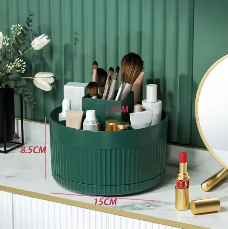 Organisateur de Maquillage Rotatif 360° | Pinceaux, Cosmétiques & Bijoux