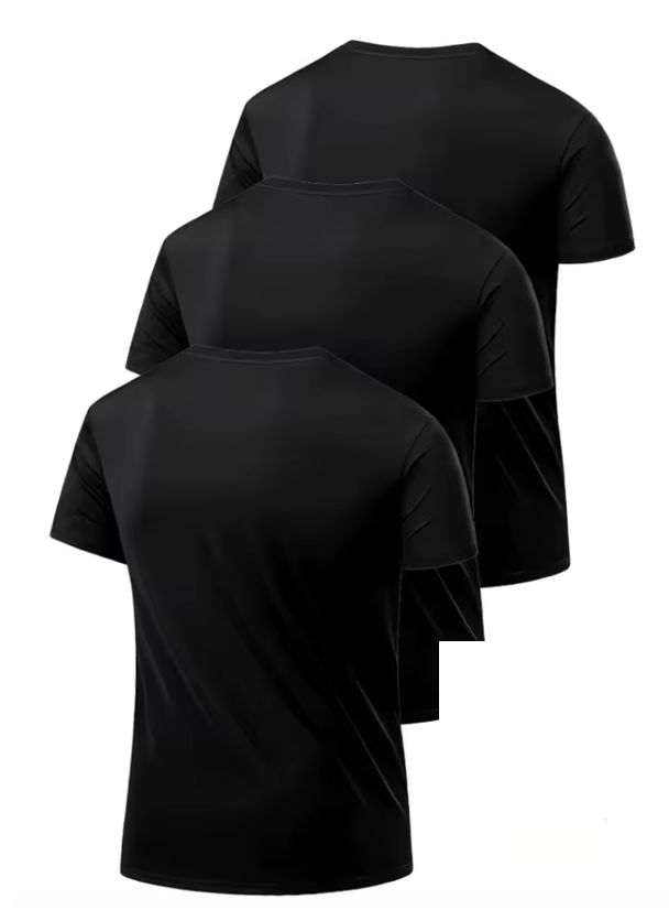 Lot de 3 T-shirts Homme Col Rond | Ultra-Léger, Respirant & Séchage Rapide