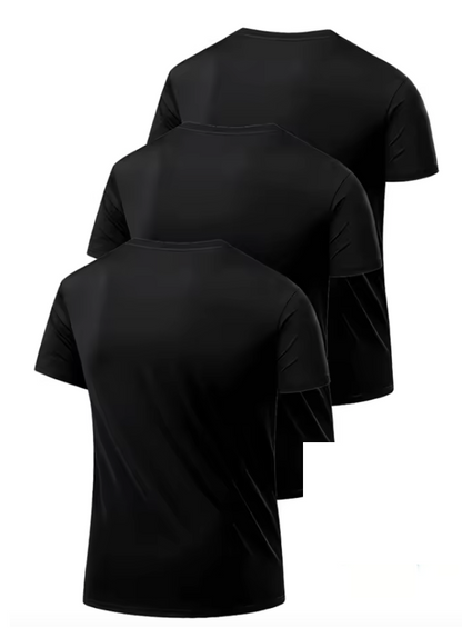 Lot de 3 T-shirts Homme Col Rond | Ultra-Léger, Respirant & Séchage Rapide