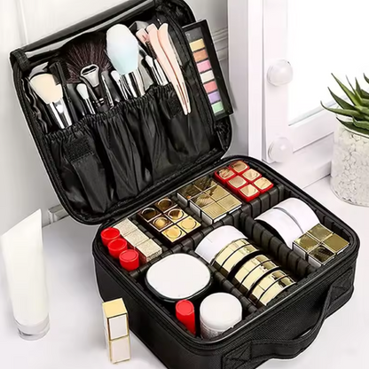 Trousse de Maquillage de Voyage Étanche | Grande Capacité & Compartiments Amovibles