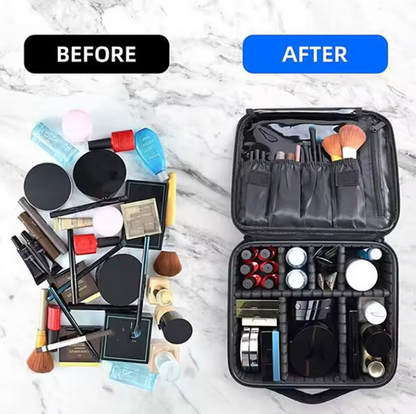 Trousse de Maquillage de Voyage Étanche | Grande Capacité & Compartiments Amovibles