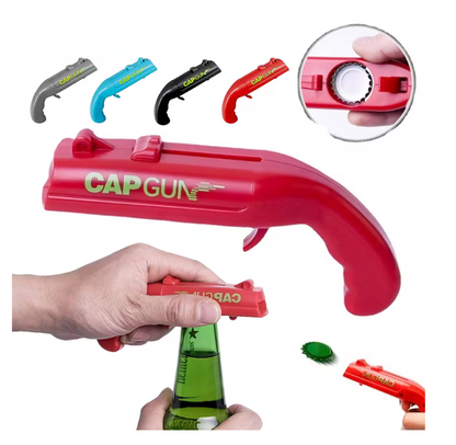 Ouvre-Bouteille Pistolet Cap Gun | Décapsuleur & Lanceur de Bouchons