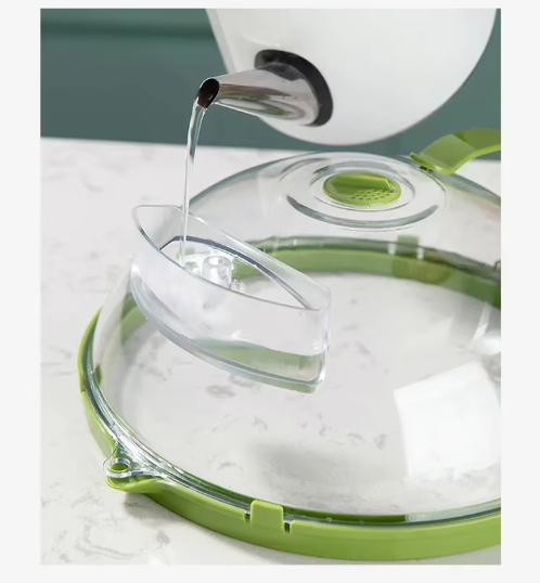 Couvercle Micro-Ondes avec Réservoir d’Eau | Cloche Anti-Éclaboussures & Cuiseur Vapeur