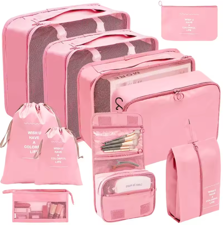 Ensemble Organisateur de Voyage 9-en-1 | Sacs de Rangement & Cubes d’Emballage Valise