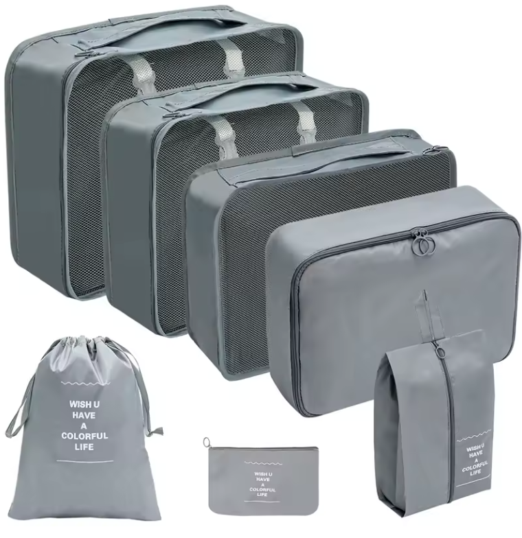 Ensemble Organisateur de Voyage 9-en-1 | Sacs de Rangement & Cubes d’Emballage Valise