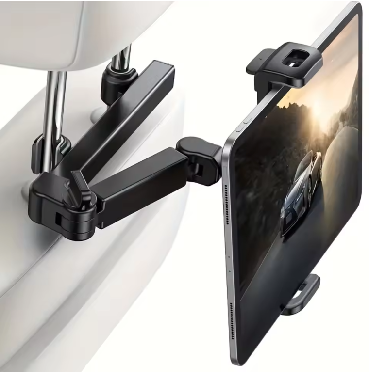Support Tablette Voiture Appui-Tête | Rotation 360° & Bras Extensible Aluminium