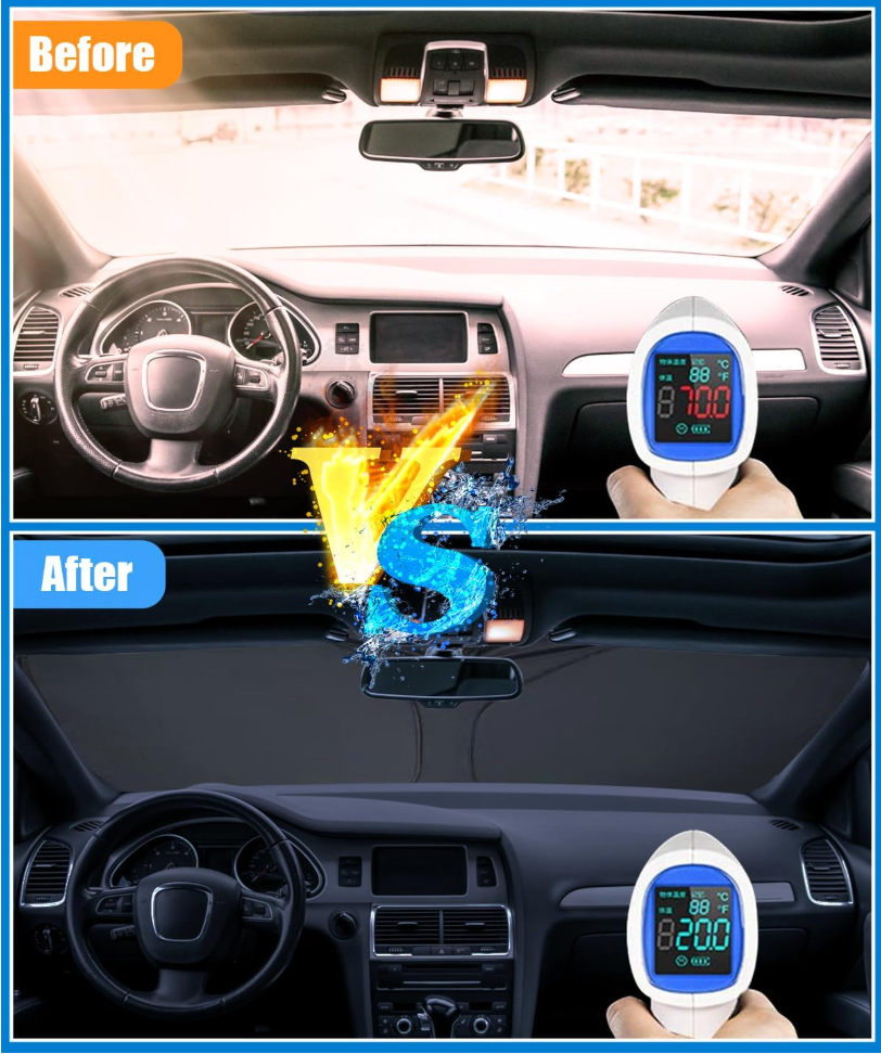Pare-Soleil de Pare-Brise Voiture | Protection UV & Isolation Thermique Été