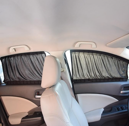 Rideaux Pare-Soleil Arrière Voiture Universels (Lot de 2) | Protection UV & Isolation Thermique