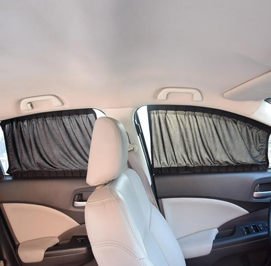 Rideaux Pare-Soleil Arrière Voiture Universels (Lot de 2) | Protection UV & Isolation Thermique