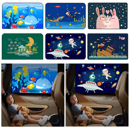 Pare-Soleil Magnétique Voiture Bébé & Enfant | Protection UV Double Couche Dessin Animé Mignon