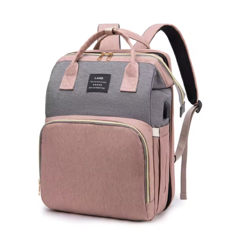 Sac à Dos à Langer Multifonction 3-en-1 | Lit Bébé Pliable, Grande Capacité & Design Élégant