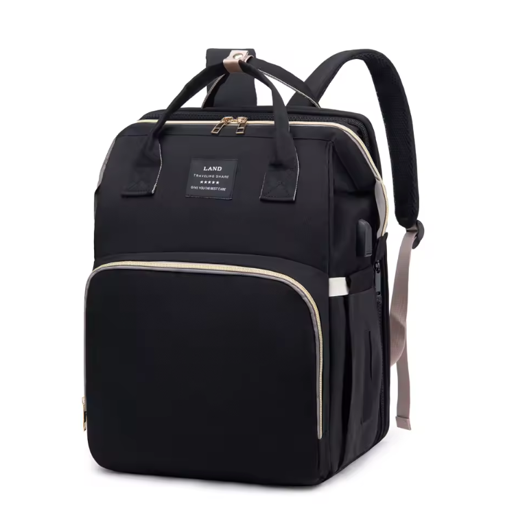Sac à Dos à Langer Multifonction 3-en-1 | Lit Bébé Pliable, Grande Capacité & Design Élégant