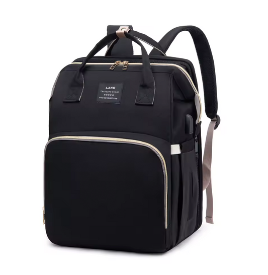 Sac à Dos à Langer Multifonction 3-en-1 | Lit Bébé Pliable, Grande Capacité & Design Élégant