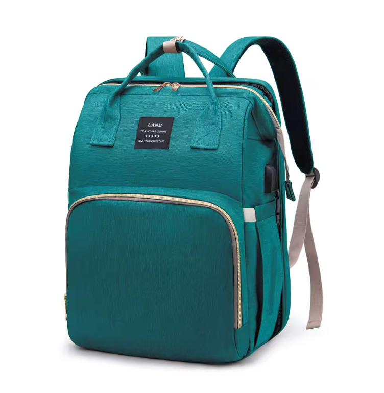 Sac à Dos à Langer Multifonction 3-en-1 | Lit Bébé Pliable, Grande Capacité & Design Élégant