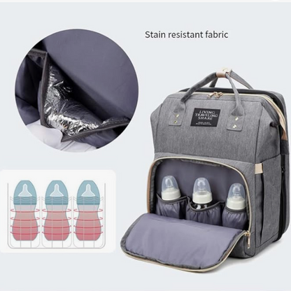 Sac à Dos à Langer Multifonction 3-en-1 | Lit Bébé Pliable, Grande Capacité & Design Élégant