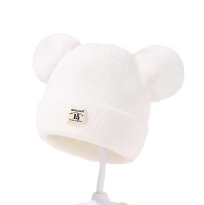 Bonnet Bébé Tricoté avec Pompon | Chapeau d’Hiver Chaud pour Garçon & Fille (0 à 3 ans)