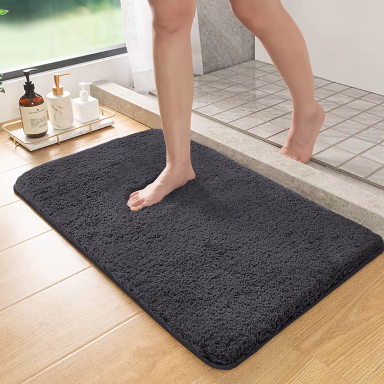 Tapis de Salle de Bain Ultra-Doux & Absorbant | Fourrure Longue Antidérapante 40×60 cm