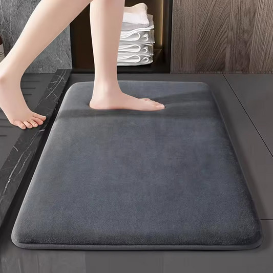 Tapis de Bain en Velours Corail | Mousse à Mémoire de Forme Ultra-Confort