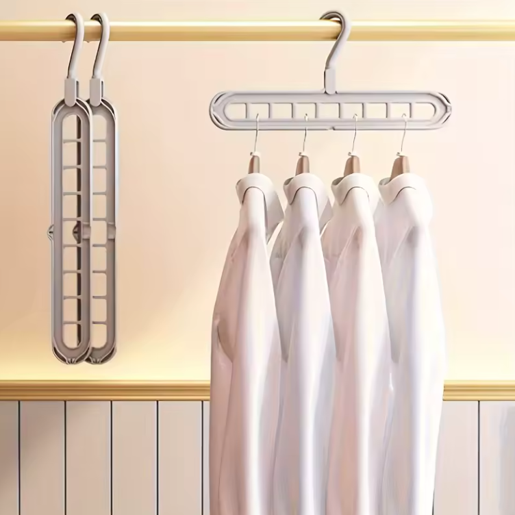 Cintres Pliables 9 en 1 | Ensemble de 3 Pièces pour Garde-Robe Organisée