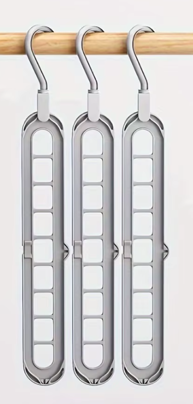 Cintres Pliables 9 en 1 | Ensemble de 3 Pièces pour Garde-Robe Organisée