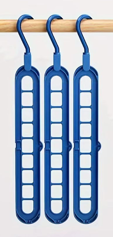 Cintres Pliables 9 en 1 | Ensemble de 3 Pièces pour Garde-Robe Organisée