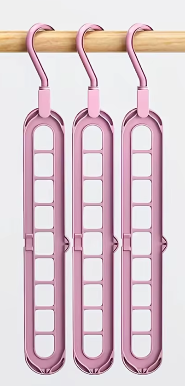 Cintres Pliables 9 en 1 | Ensemble de 3 Pièces pour Garde-Robe Organisée