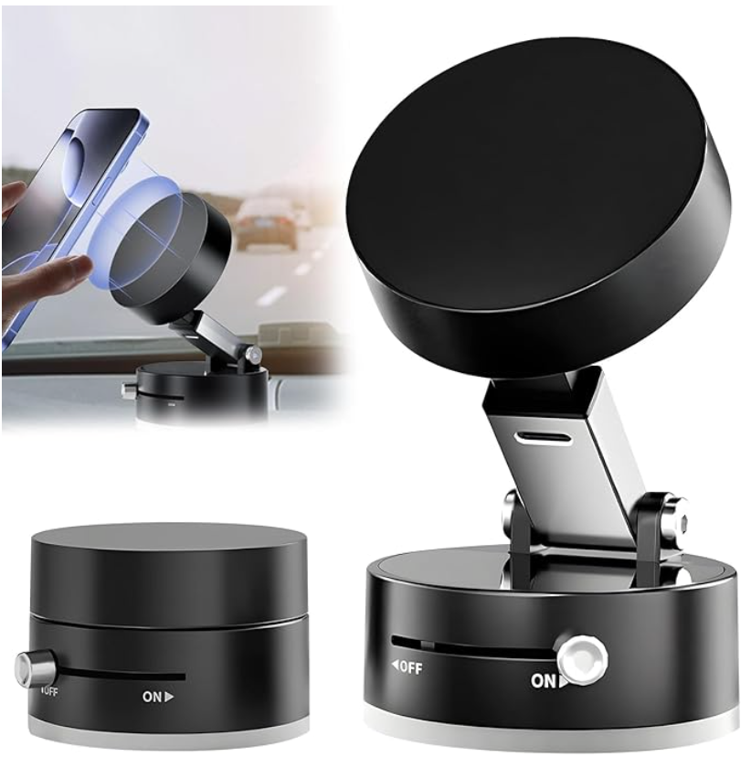 Support Téléphone Magnétique à Ventouse | Double Face, Rétractable & Rotatif 360° | Fixation Universelle Ultra-Forte