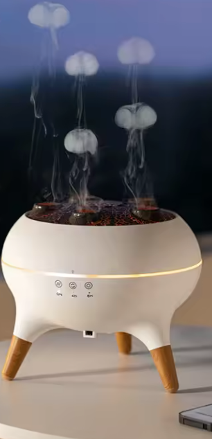 Diffuseur d’Huiles Essentielles “Méduse Dansante” | Humidificateur d’Air & Veilleuse 7 Couleurs avec Télécommande