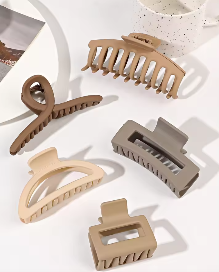 Lot de 5 Grandes Pinces à Cheveux | Durables & Élégantes | Cheveux Fins ou Épais