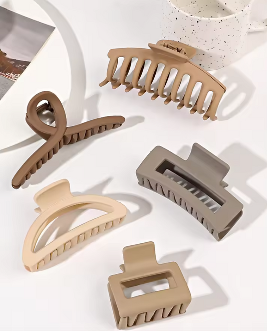 Lot de 5 Grandes Pinces à Cheveux | Durables & Élégantes | Cheveux Fins ou Épais
