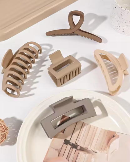 Lot de 5 Grandes Pinces à Cheveux | Durables & Élégantes | Cheveux Fins ou Épais