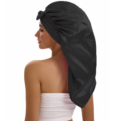 Bonnet Satin Nuit Cheveux Longs | Réglable avec Rubans Longs | Protection Soie & Coiffures XXL