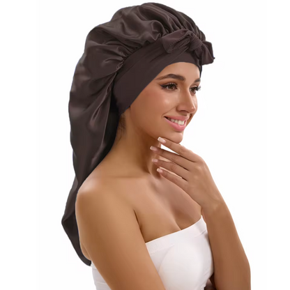 Bonnet Satin Nuit Cheveux Longs | Réglable avec Rubans Longs | Protection Soie & Coiffures XXL