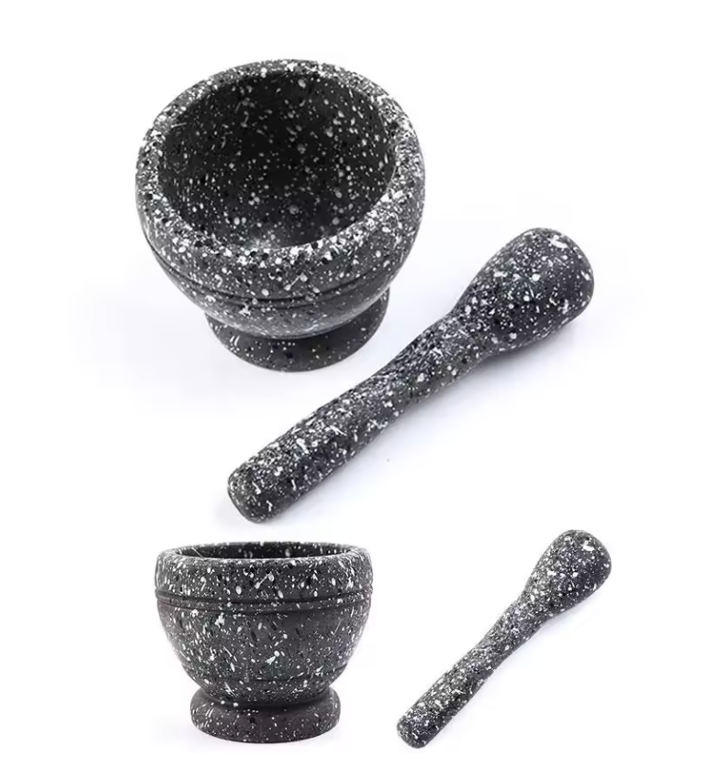 Mortier & Pilon en Résine Haute Résistance | Broyeur Manuel pour Ail, Herbes & Épices | Léger, Durable & Facile à Nettoyer