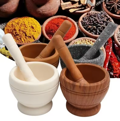 Mortier & Pilon en Résine Haute Résistance | Broyeur Manuel pour Ail, Herbes & Épices | Léger, Durable & Facile à Nettoyer