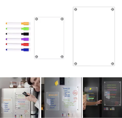 Tableau Magnétique Transparent Réfrigérateur | Acrylique Effaçable à Sec