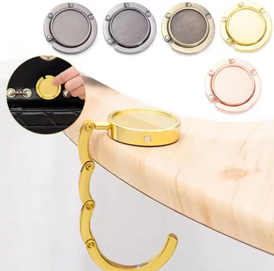 Porte-Sac à Main Pliable & Portable | Crochet de Table Élégant & Antidérapant