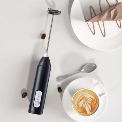 Mousseur à Lait Électrique Rechargeable USB Type-C | Inox pour Café & Cappuccino