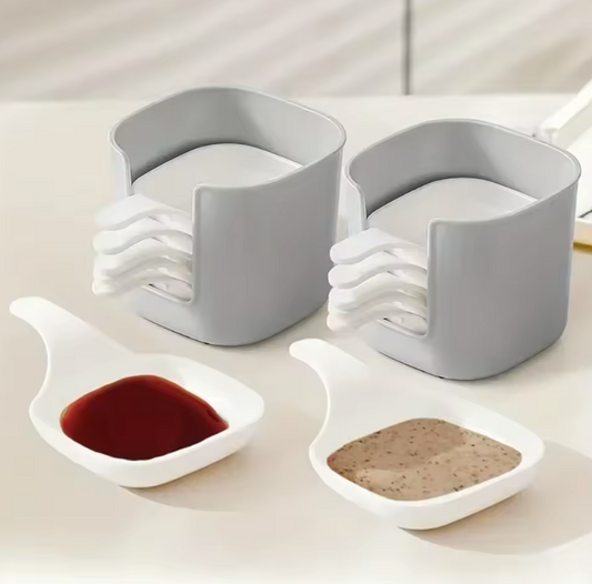 Ensemble de 6 Plats à Sauce & Assaisonnement | Bols à Condiments avec Support de Rangement